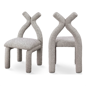 Meridian Furniture Xena Taupe Boucle Fabric Accent/Dining Chair