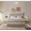 Meridian Furniture Paxton Beige Chenille Fabric King Bed