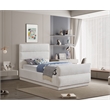 Meridian Furniture Paxton Cream Chenille Fabric Twin Bed