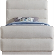 Meridian Furniture Paxton Cream Chenille Fabric Twin Bed