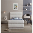 Meridian Furniture Paxton Cream Chenille Fabric Twin Bed