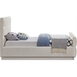 Meridian Furniture Paxton Cream Chenille Fabric Twin Bed