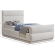 Meridian Furniture Paxton Cream Chenille Fabric Twin Bed
