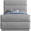 Meridian Furniture Paxton Grey Chenille Fabric Twin Bed