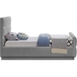 Meridian Furniture Paxton Grey Chenille Fabric Twin Bed