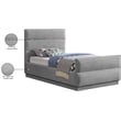 Meridian Furniture Paxton Grey Chenille Fabric Twin Bed