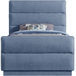 Meridian Furniture Paxton Light Blue Chenille Fabric Twin Bed