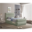 Meridian Furniture Paxton Mint Chenille Fabric Twin Bed