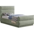 Meridian Furniture Paxton Mint Chenille Fabric Twin Bed