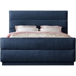 Meridian Furniture Paxton Navy Chenille Fabric King Bed