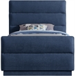Meridian Furniture Paxton Navy Chenille Fabric Twin Bed