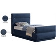 Meridian Furniture Paxton Navy Chenille Fabric Twin Bed