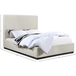 Meridian Furniture Alfie Beige Linen Textured Fabric Full Bed