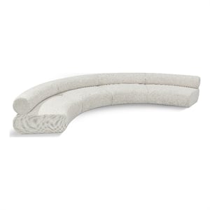 Meridian Furniture Bale 183&quot Cream Chenille Fabric 4 pc. Modular Sectional