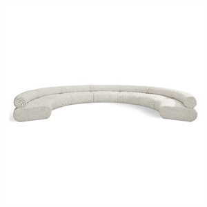 Meridian Furniture Bale 202&quot Cream Chenille Fabric 7 pc. Modular Sectional