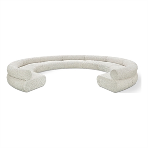 Meridian Furniture Bale 202&quot Cream Chenille Fabric 9 pc. Modular Sectional