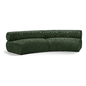 Meridian Furniture Bale 108&quot Green Chenille Fabric 2 pc. Modular Sectional