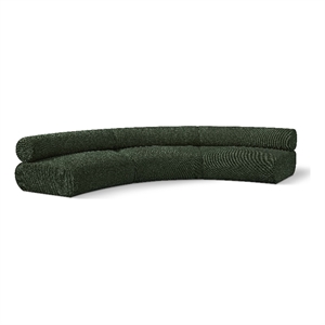 Meridian Furniture Bale 152&quot Green Chenille Fabric 3 pc. Modular Sectional