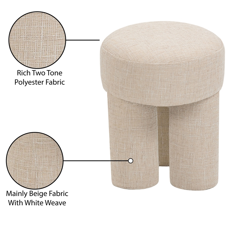 Meridian Furniture Larson Beige Fabric Ottoman/Stool