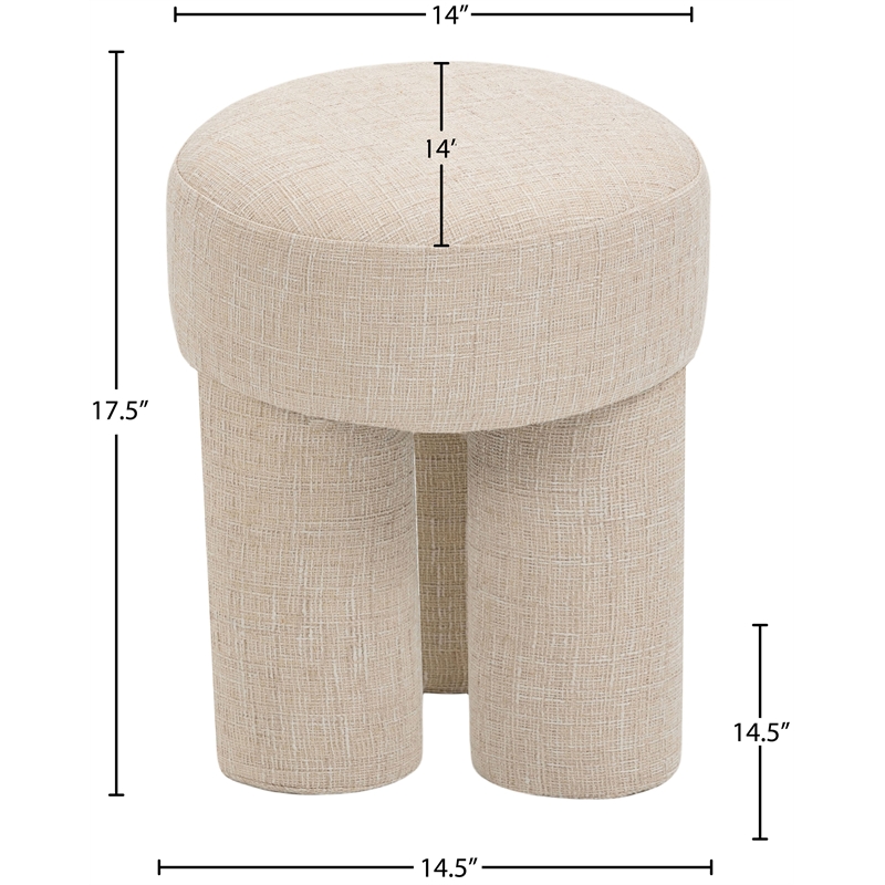 Meridian Furniture Larson Beige Fabric Ottoman/Stool