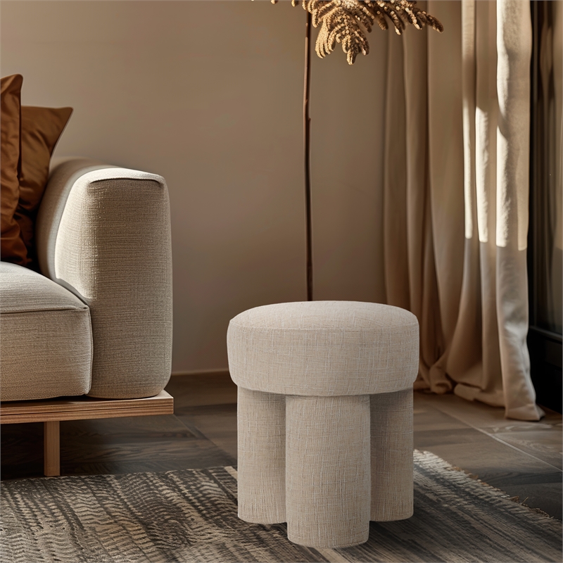 Meridian Furniture Larson Beige Fabric Ottoman/Stool