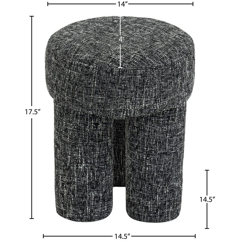 Meridian Furniture Larson Black Fabric Ottoman/Stool