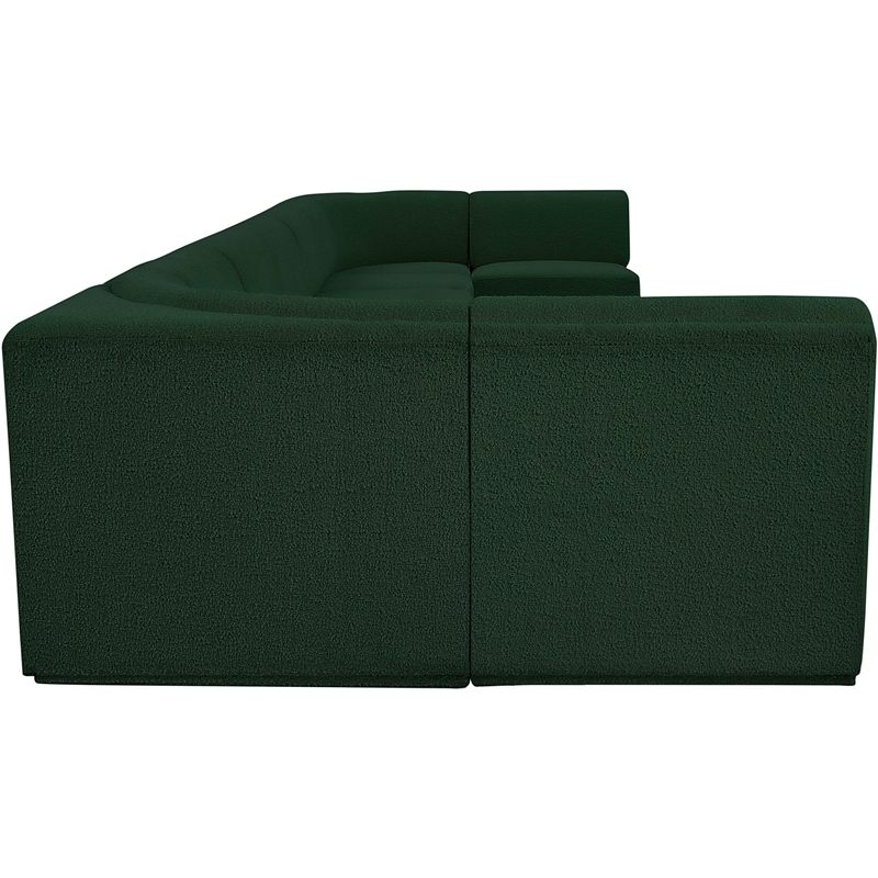 Meridian Furniture Ollie Green Boucle Fabric Modular Sectional