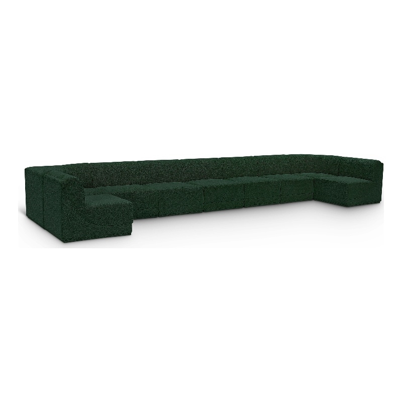 Meridian Furniture Ollie Green Boucle Fabric Modular Sectional