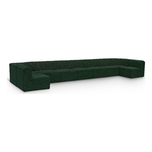 Meridian Furniture Ollie Green Boucle Fabric Modular Sectional