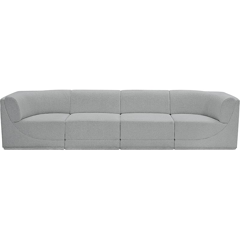 Meridian Furniture Ollie Grey Boucle Fabric Modular Sofa