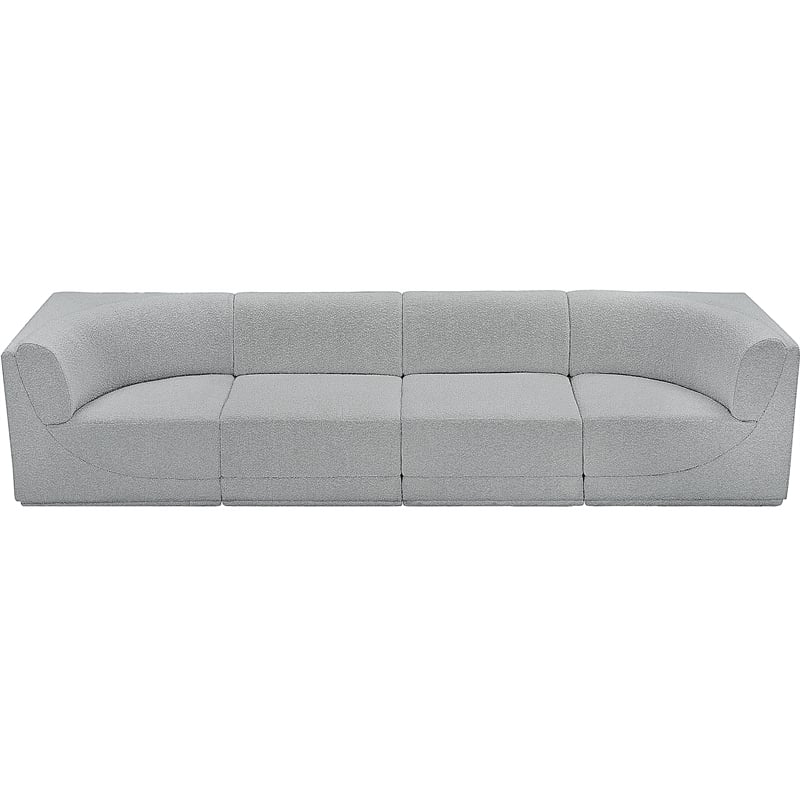 Meridian Furniture Ollie Grey Boucle Fabric Modular Sofa