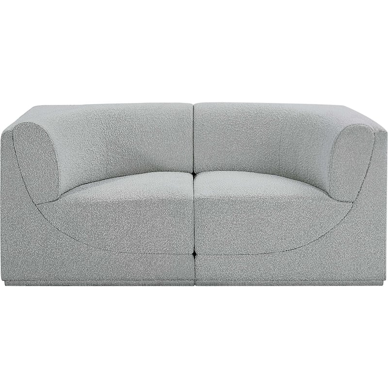 Meridian Furniture Ollie Grey Boucle Fabric Modular Sofa