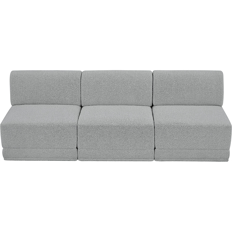 Meridian Furniture Ollie Grey Boucle Fabric Modular Sofa