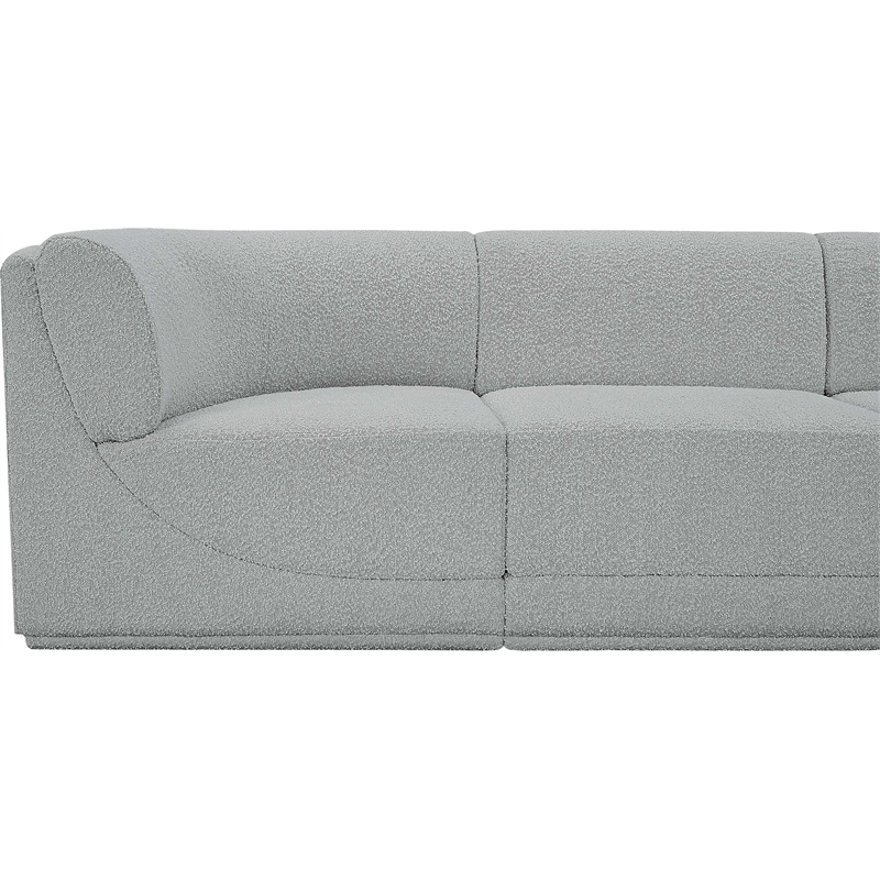 Meridian Furniture Ollie Grey Boucle Fabric Modular Sofa