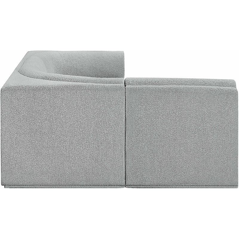 Meridian Furniture Ollie Grey Boucle Fabric Modular Sectional
