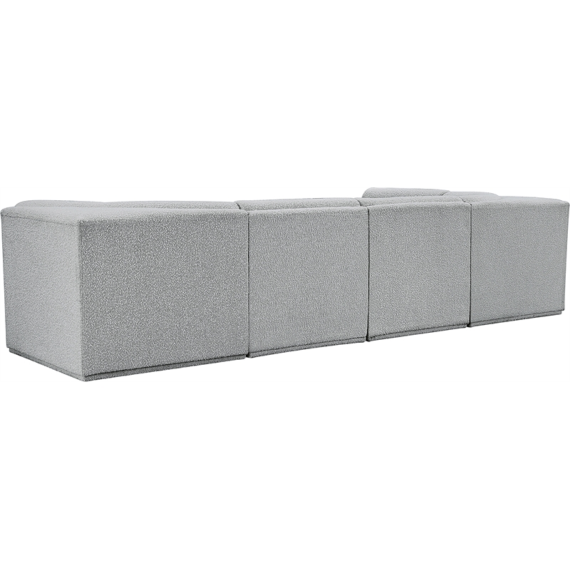 Meridian Furniture Ollie Grey Boucle Fabric Modular Sectional