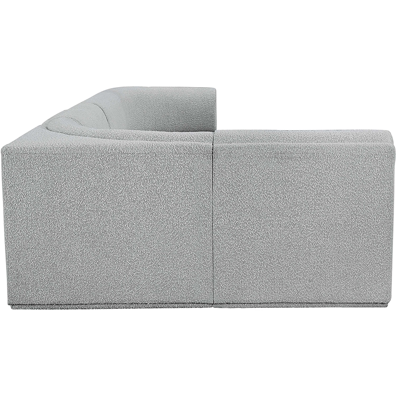 Meridian Furniture Ollie Grey Boucle Fabric Modular Sectional