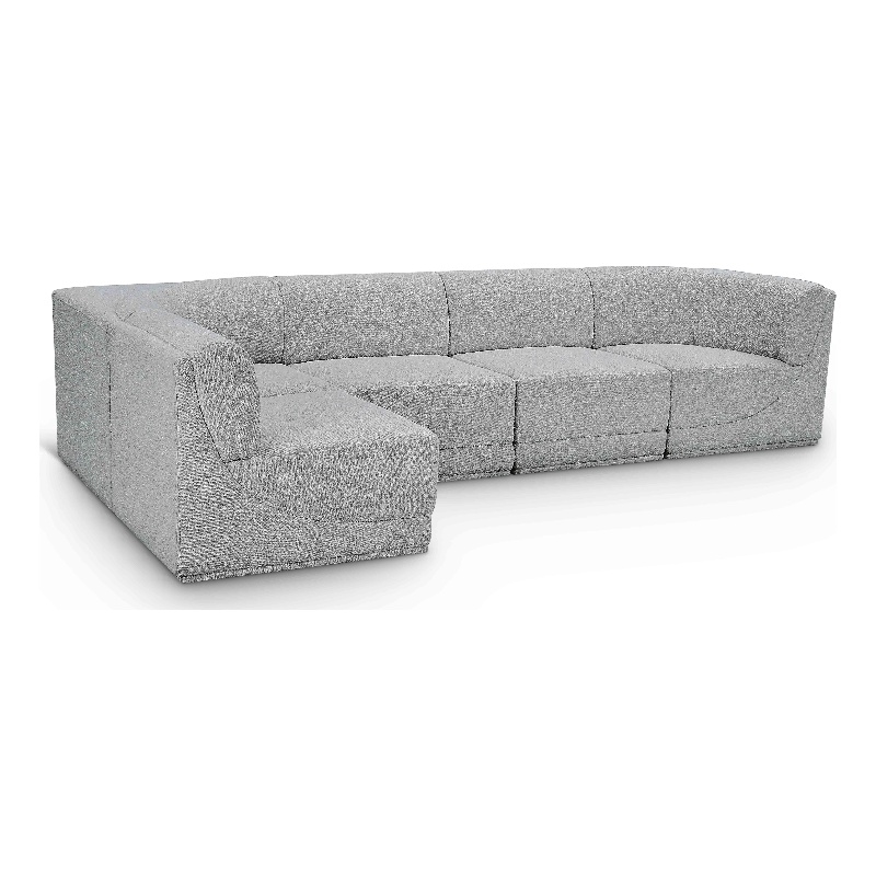 Meridian Furniture Ollie Grey Boucle Fabric Modular Sectional