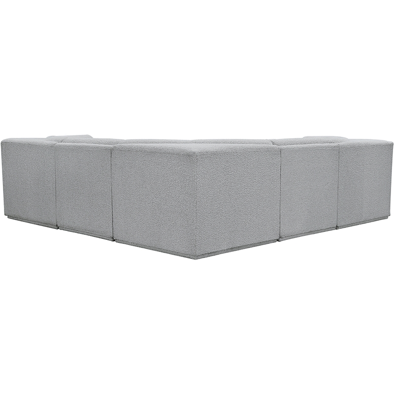 Meridian Furniture Ollie Grey Boucle Fabric Modular Sectional