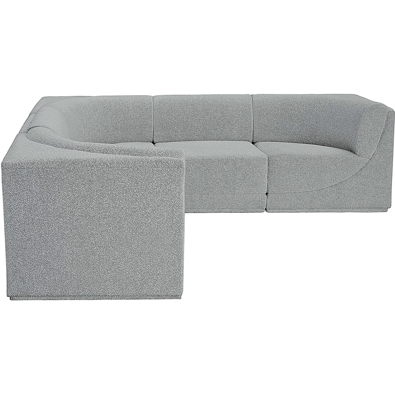 Meridian Furniture Ollie Grey Boucle Fabric Modular Sectional
