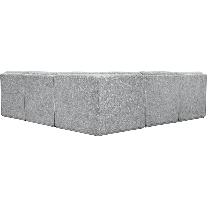 Meridian Furniture Ollie Grey Boucle Fabric Modular Sectional