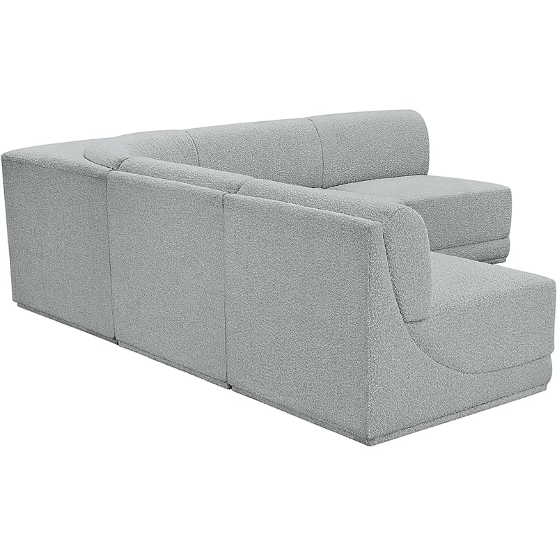 Meridian Furniture Ollie Grey Boucle Fabric Modular Sectional