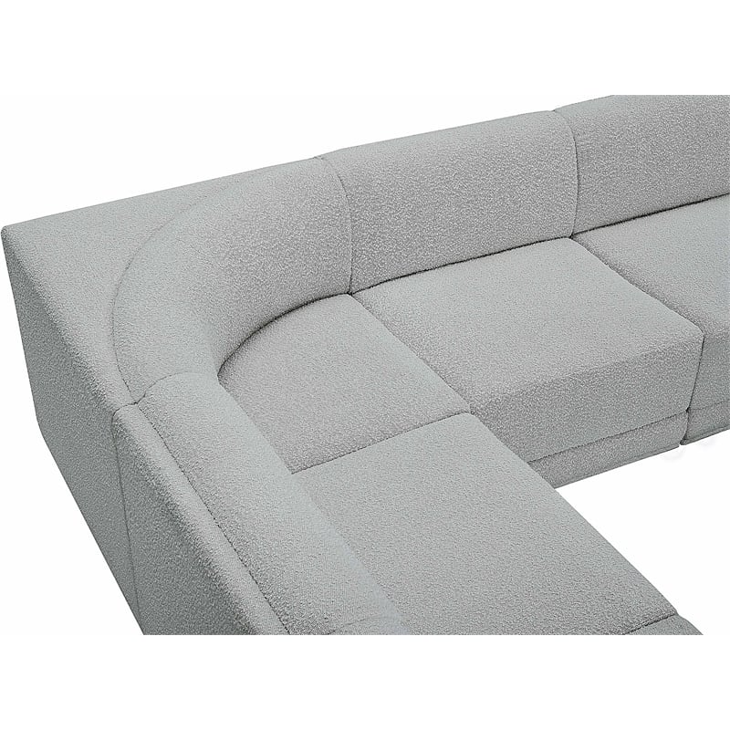Meridian Furniture Ollie Grey Boucle Fabric Modular Sectional