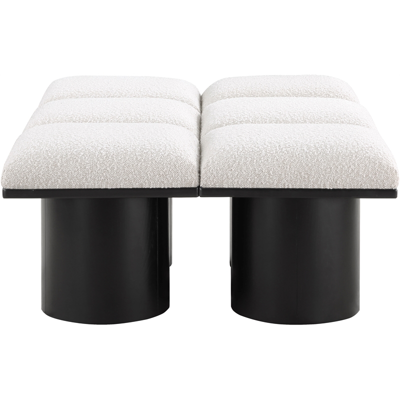 Meridian Furniture Pavilion Cream Boucle Fabric Bench