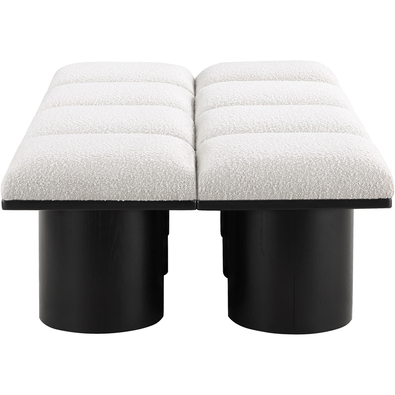 Meridian Furniture Pavilion Cream Boucle Fabric Bench