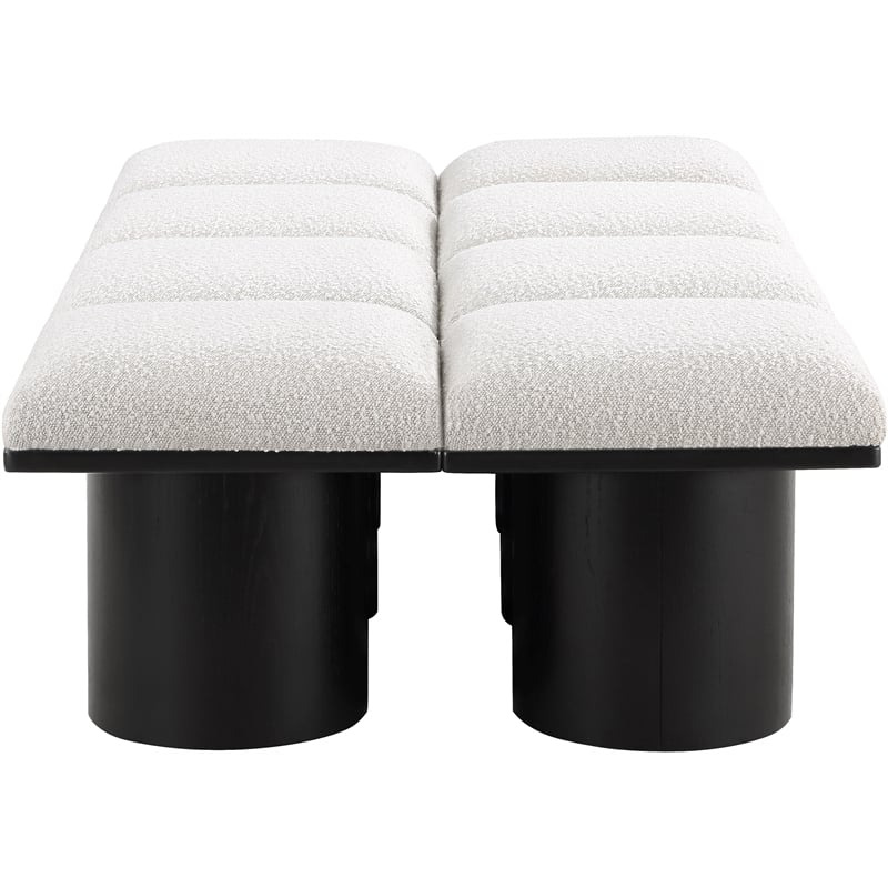 Meridian Furniture Pavilion Cream Boucle Fabric Bench