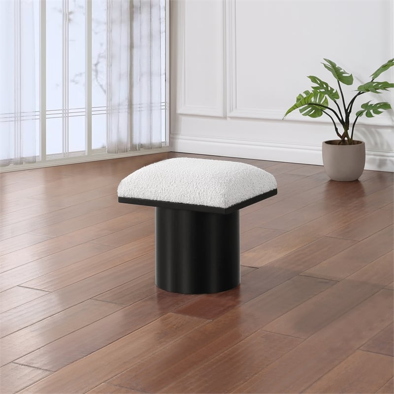 Meridian Furniture Pavilion Cream Boucle Fabric Bench/Stool