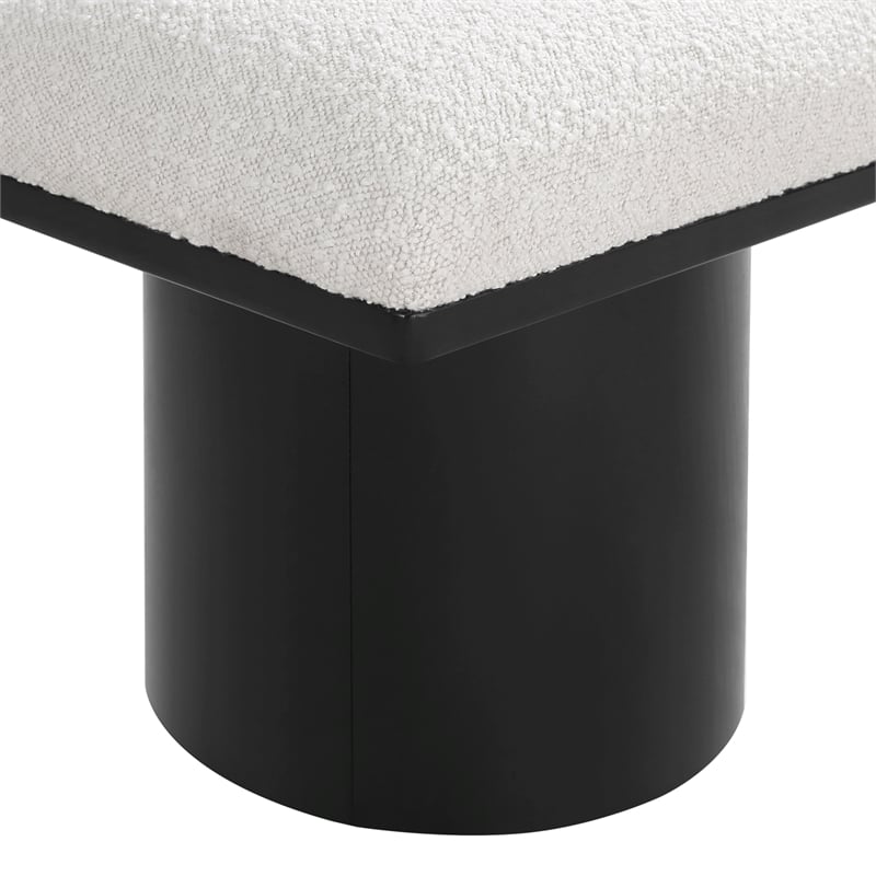 Meridian Furniture Pavilion Cream Boucle Fabric Bench/Stool