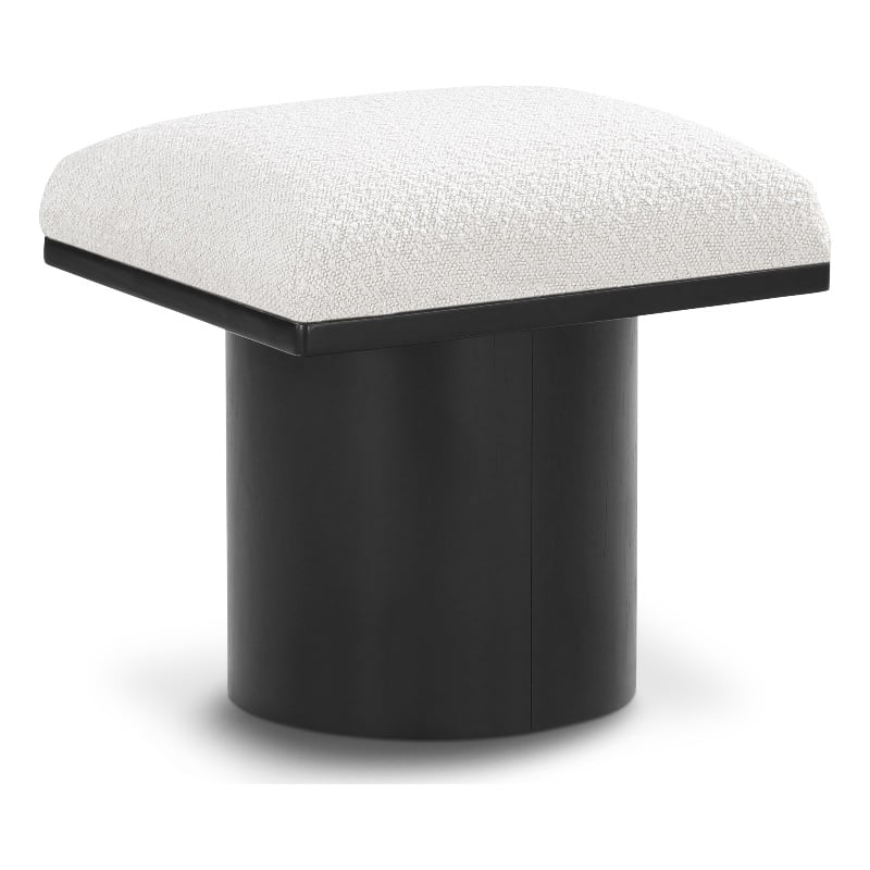 Meridian Furniture Pavilion Cream Boucle Fabric Bench/Stool