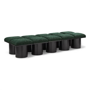 Meridian Furniture Pavilion Green Boucle Fabric Bench